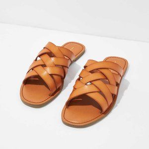 NWT AE Tan Woven Slide Sandal Size 8